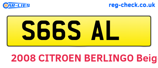S66SAL are the vehicle registration plates.
