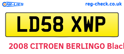 LD58XWP are the vehicle registration plates.