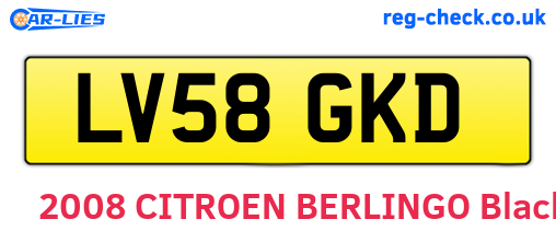 LV58GKD are the vehicle registration plates.