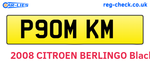 P90MKM are the vehicle registration plates.