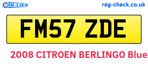 FM57ZDE are the vehicle registration plates.