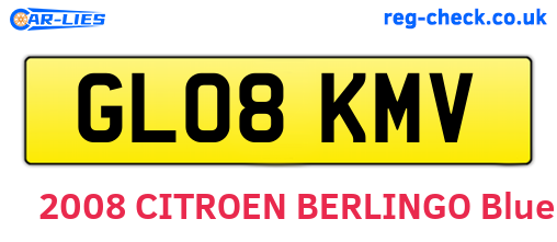 GL08KMV are the vehicle registration plates.