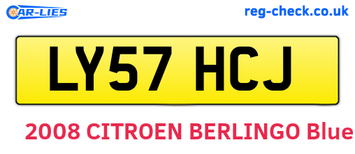 LY57HCJ are the vehicle registration plates.