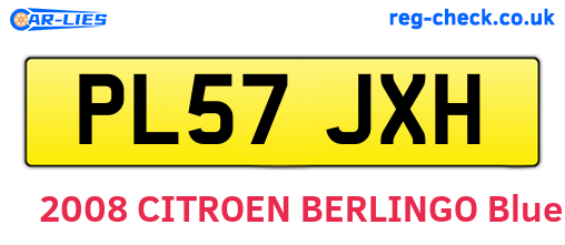 PL57JXH are the vehicle registration plates.