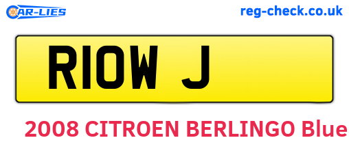 R1OWJ are the vehicle registration plates.