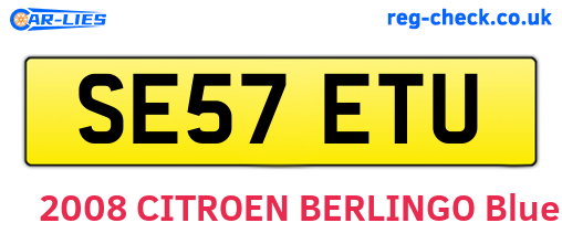 SE57ETU are the vehicle registration plates.