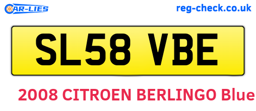 SL58VBE are the vehicle registration plates.