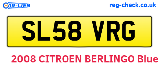 SL58VRG are the vehicle registration plates.