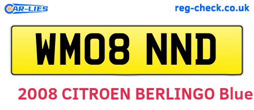 WM08NND are the vehicle registration plates.