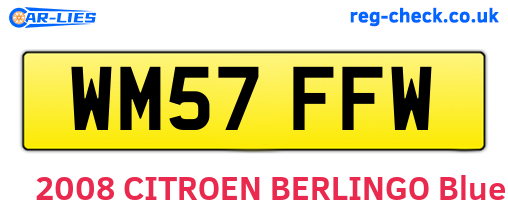 WM57FFW are the vehicle registration plates.