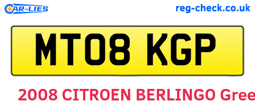 MT08KGP are the vehicle registration plates.