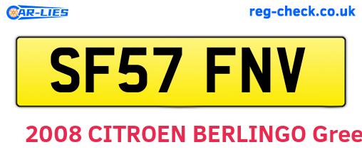 SF57FNV are the vehicle registration plates.