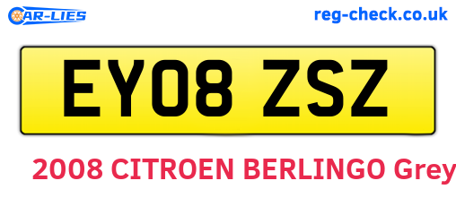 EY08ZSZ are the vehicle registration plates.