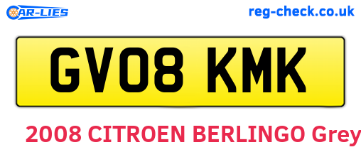 GV08KMK are the vehicle registration plates.