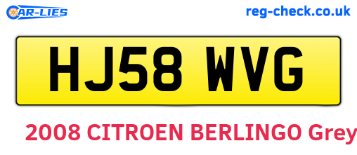 HJ58WVG are the vehicle registration plates.