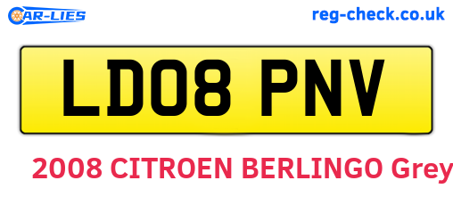 LD08PNV are the vehicle registration plates.