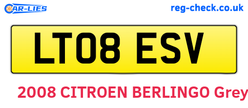 LT08ESV are the vehicle registration plates.
