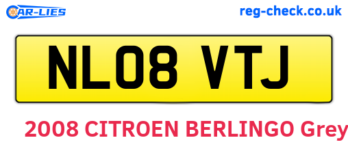 NL08VTJ are the vehicle registration plates.