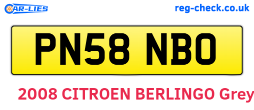 PN58NBO are the vehicle registration plates.