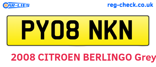 PY08NKN are the vehicle registration plates.