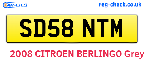 SD58NTM are the vehicle registration plates.
