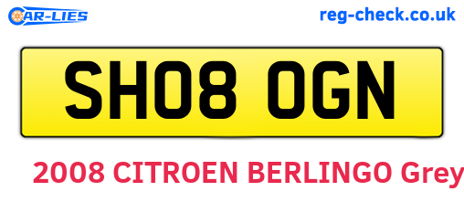 SH08OGN are the vehicle registration plates.