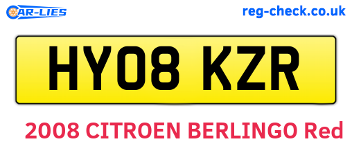 HY08KZR are the vehicle registration plates.