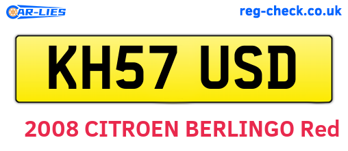 KH57USD are the vehicle registration plates.