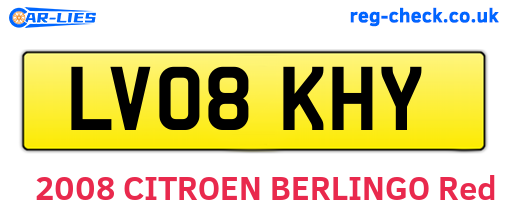 LV08KHY are the vehicle registration plates.