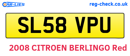 SL58VPU are the vehicle registration plates.