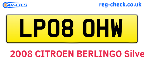 LP08OHW are the vehicle registration plates.