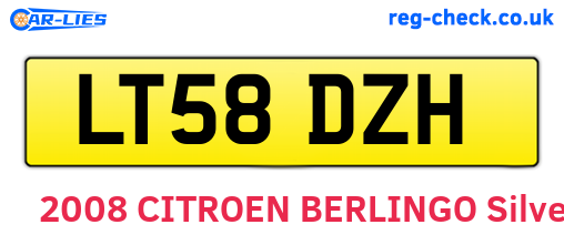LT58DZH are the vehicle registration plates.