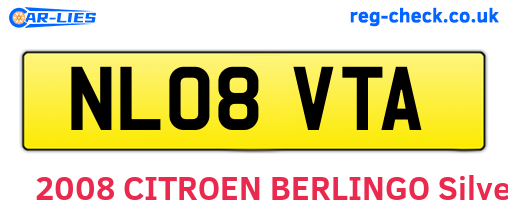 NL08VTA are the vehicle registration plates.