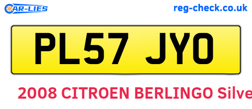 PL57JYO are the vehicle registration plates.