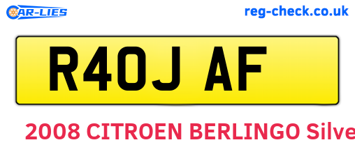 R40JAF are the vehicle registration plates.
