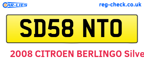 SD58NTO are the vehicle registration plates.