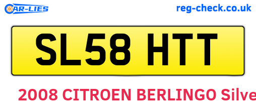 SL58HTT are the vehicle registration plates.