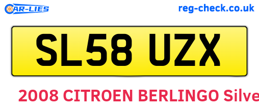 SL58UZX are the vehicle registration plates.