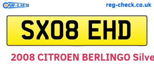 SX08EHD are the vehicle registration plates.