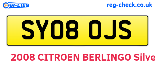 SY08OJS are the vehicle registration plates.