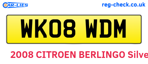WK08WDM are the vehicle registration plates.