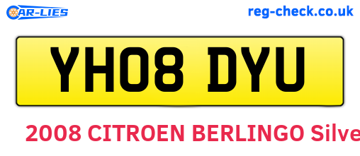 YH08DYU are the vehicle registration plates.