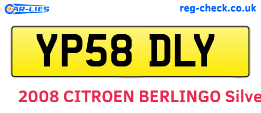 YP58DLY are the vehicle registration plates.