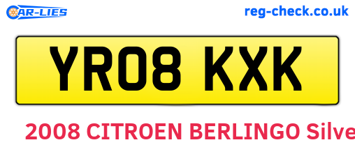 YR08KXK are the vehicle registration plates.