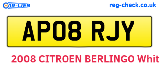 AP08RJY are the vehicle registration plates.