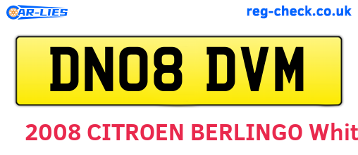 DN08DVM are the vehicle registration plates.