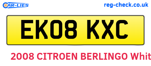 EK08KXC are the vehicle registration plates.