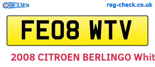 FE08WTV are the vehicle registration plates.