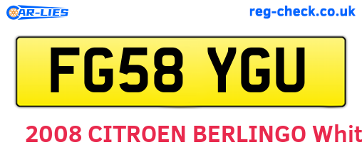 FG58YGU are the vehicle registration plates.