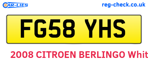 FG58YHS are the vehicle registration plates.